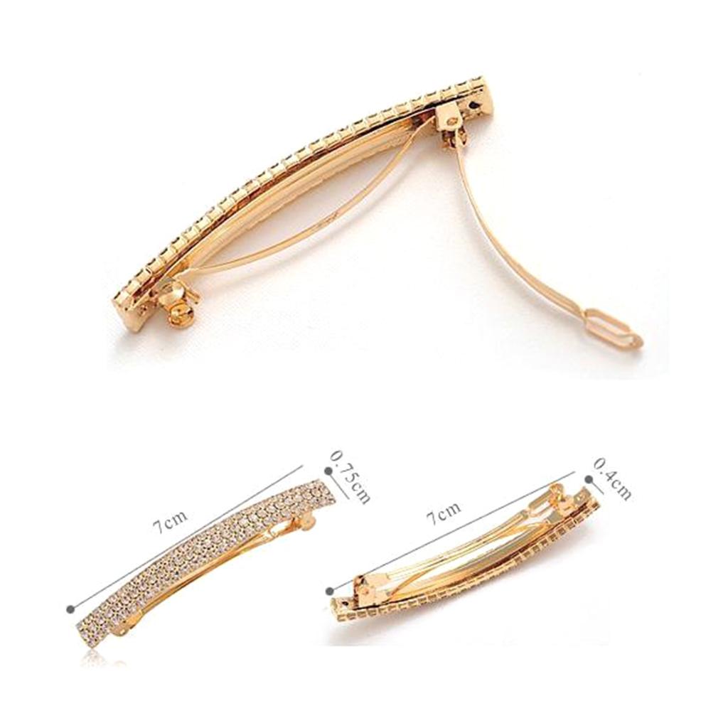 Wrap Ring Gold - 여성용 라인스톤 자동 프렌치 헤어 바레트