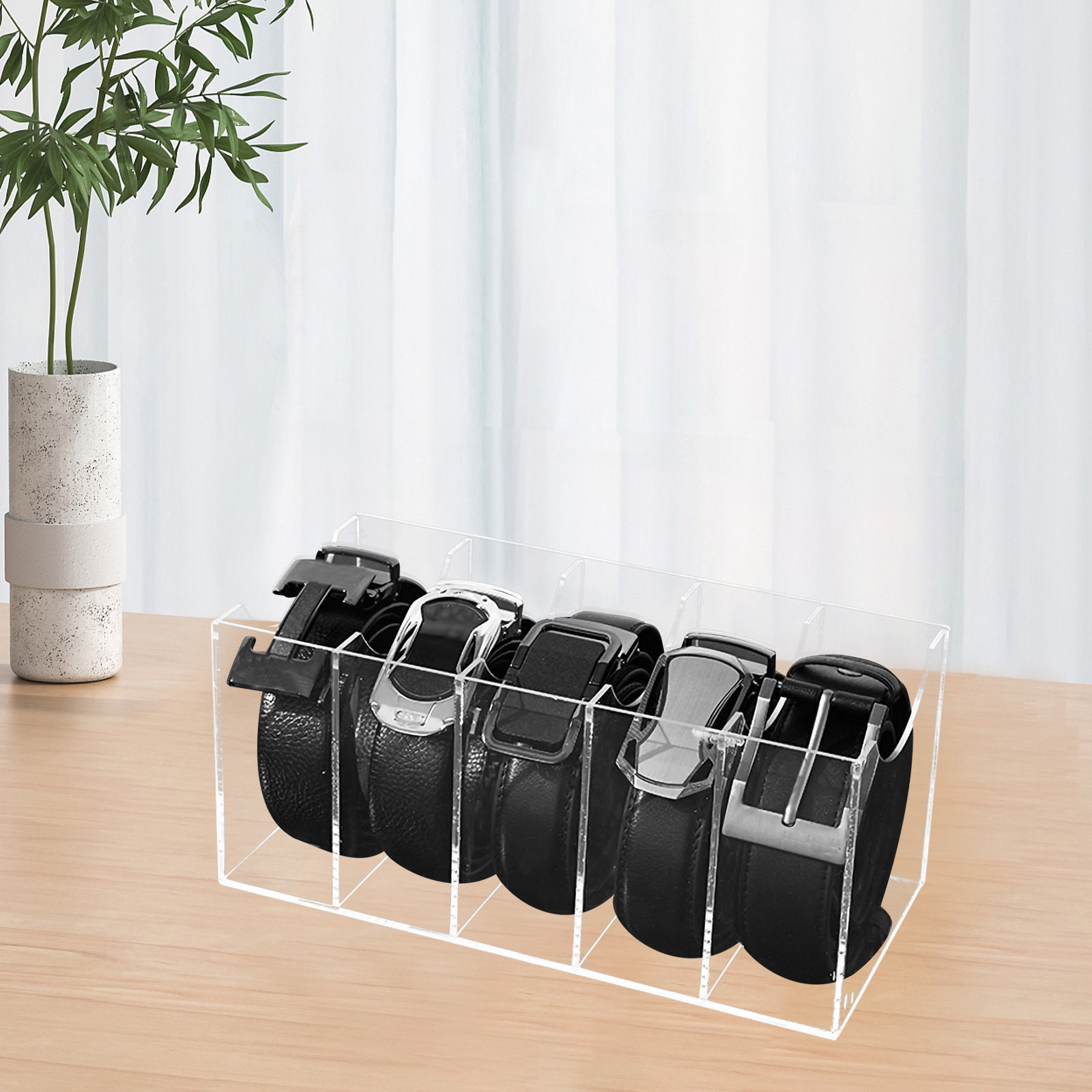 Women Accessories Organizer - 5칸 투명 벨트 정리함 아크릴 수납함,