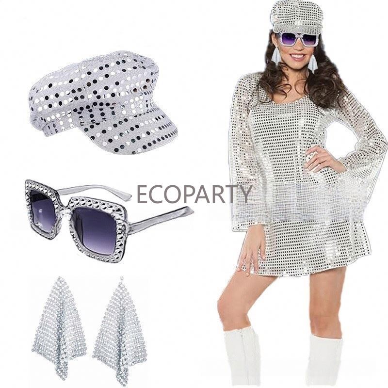 Women'S Accessories In The 80S - 2024 3PCS/5PCS 70s 디스코 의상 액세서리