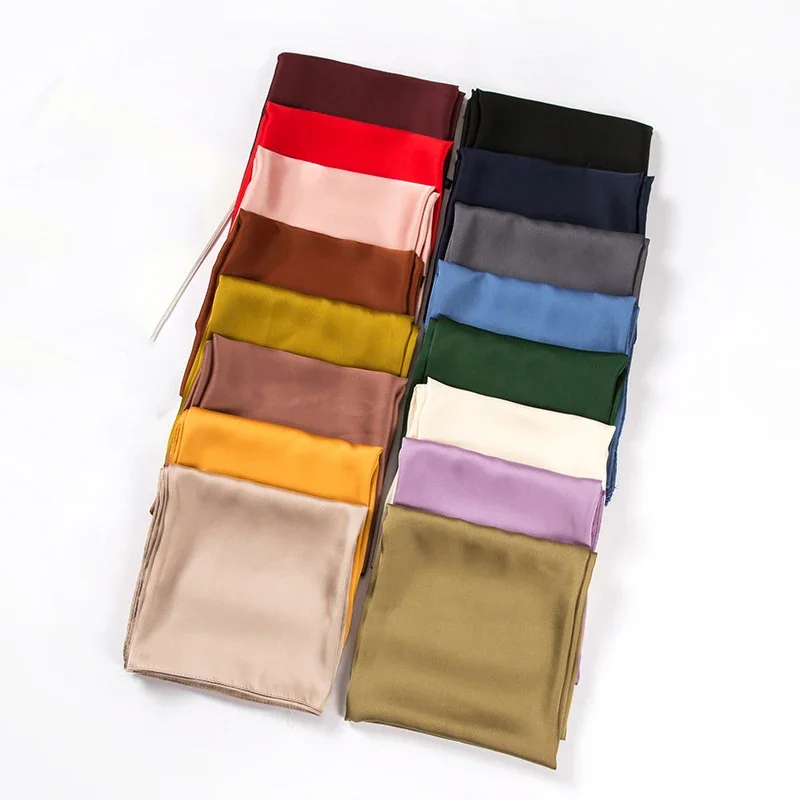 새틴 스카프 여성용 70cm 단색 부드러운 표면 헤드  - Women'S Accessories For Neck 리뷰 및 가격