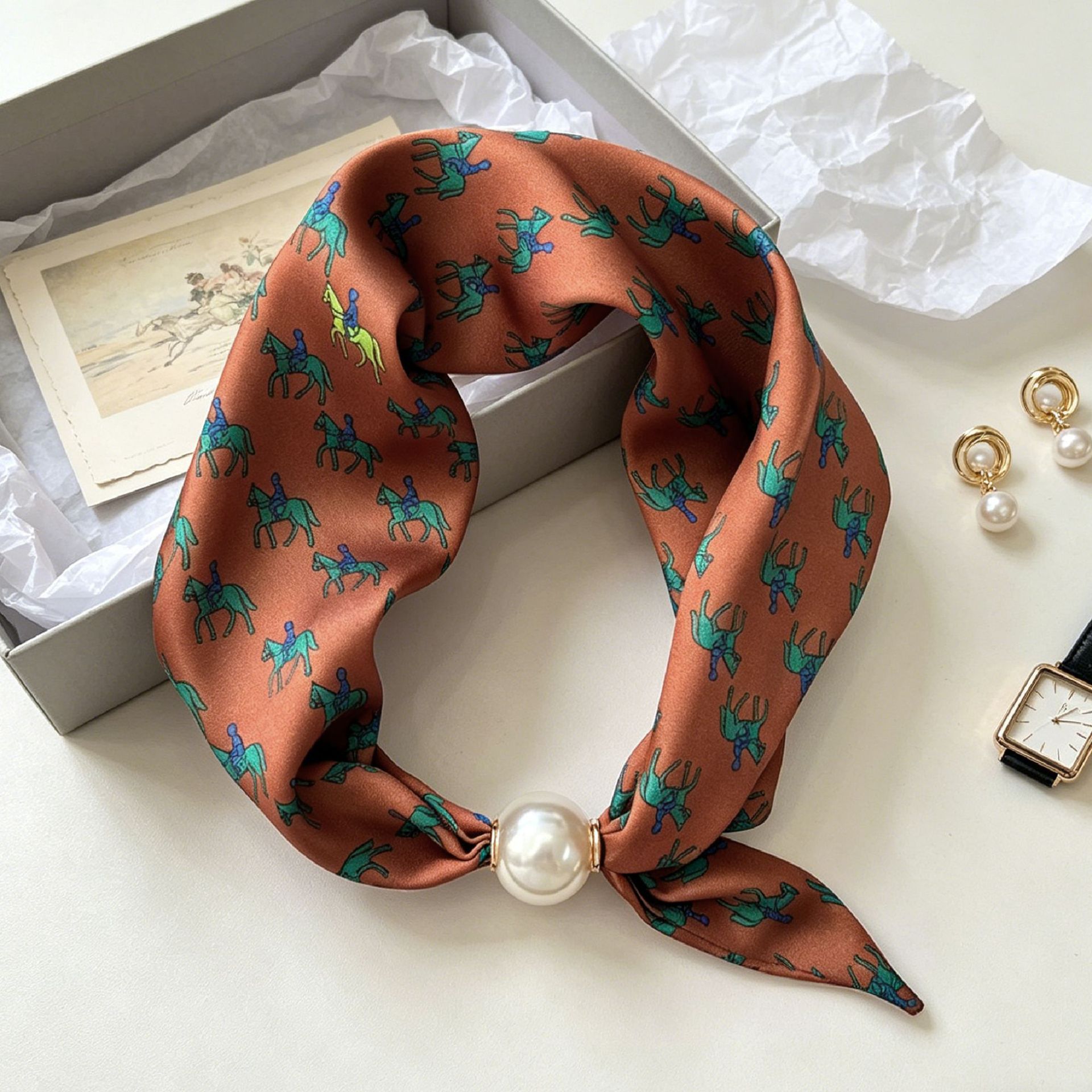럭셔리 나이트 펄 마그네틱 스카프 여성 여름 다용도 통 - Women'S Accessories For Neck 리뷰 및 가격