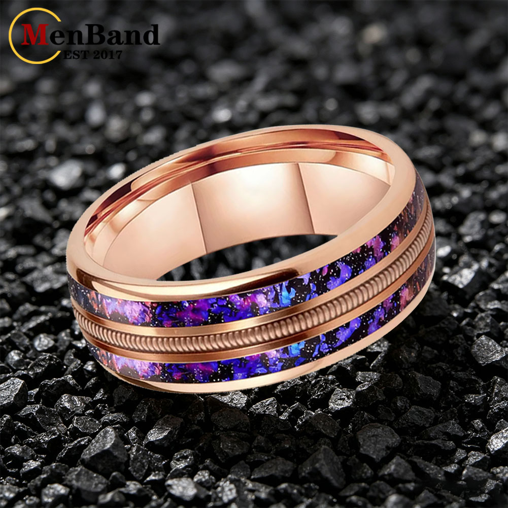 패션 8mm 남녀 공용 새 웨딩 밴드 텅스텐 카바이드  - Wrap Ring Gold 리뷰 및 가격