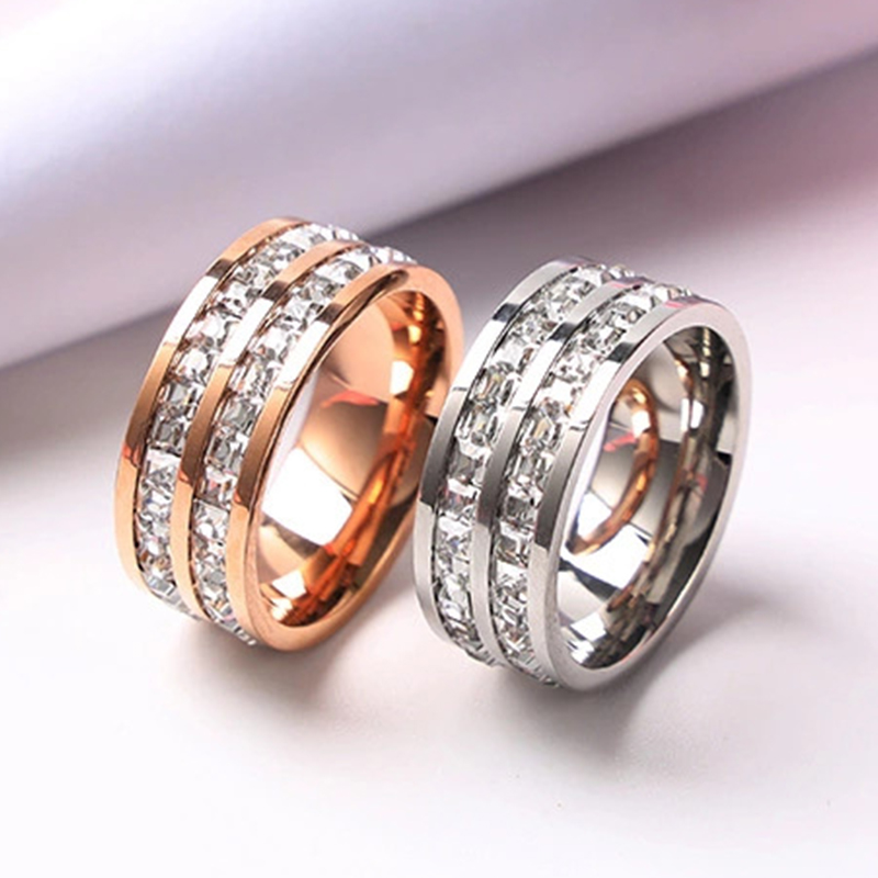 럭셔리 로즈 골드 컬러 여성을위한 싱글 더블 행 스퀘어 - Wrap Ring Gold 리뷰 및 가격