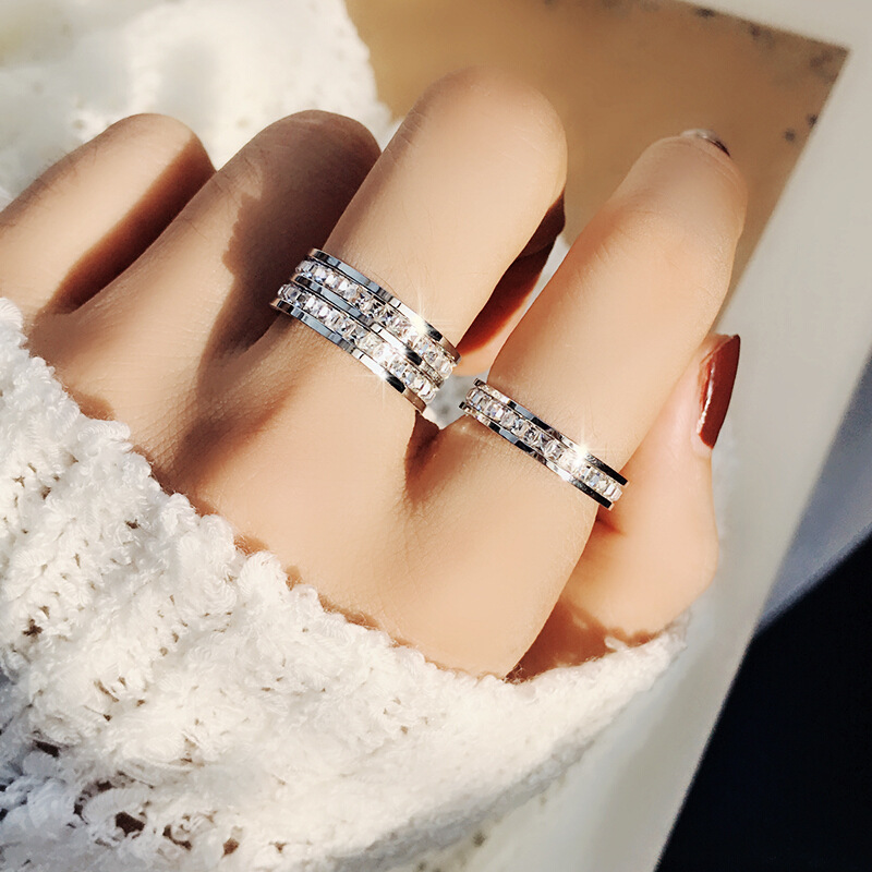 럭셔리 로즈 골드 컬러 여성을위한 싱글 더블 행 스퀘어 - Wrap Ring Gold 리뷰 및 가격