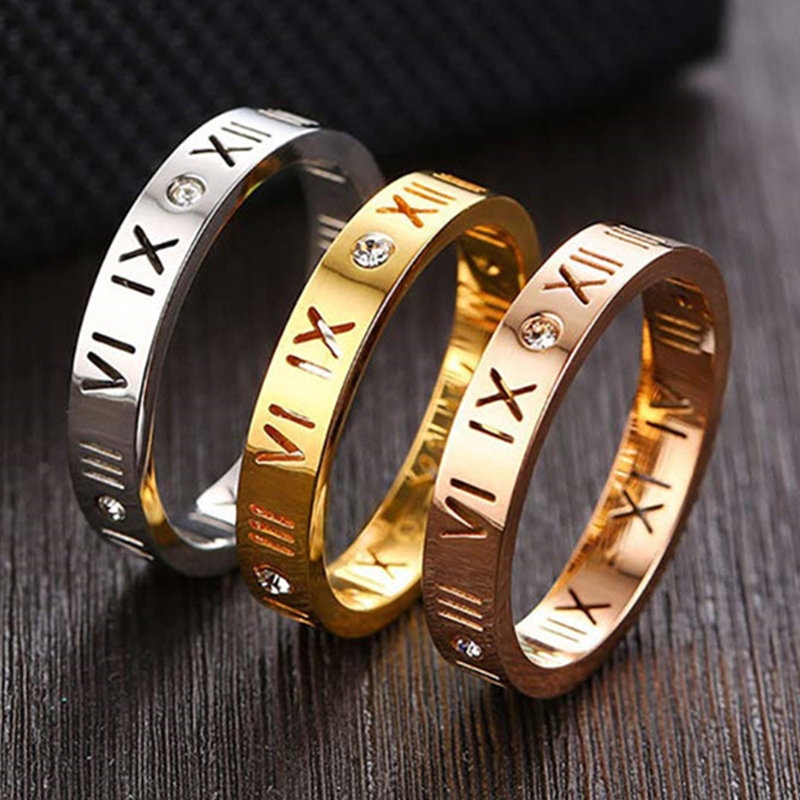 할로우 로마 숫자 반지, 스테인레스 스틸, 귀여운 4m - Wrap Ring Gold 리뷰 및 가격