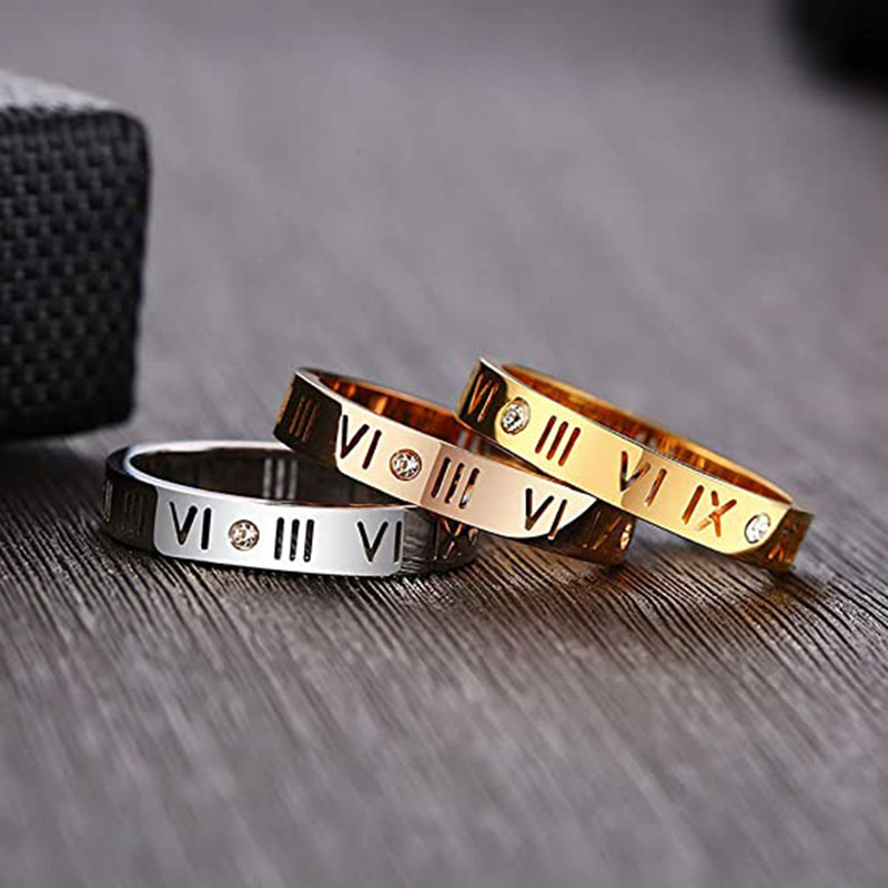 할로우 로마 숫자 반지, 스테인레스 스틸, 귀여운 4m - Wrap Ring Gold 리뷰 및 가격