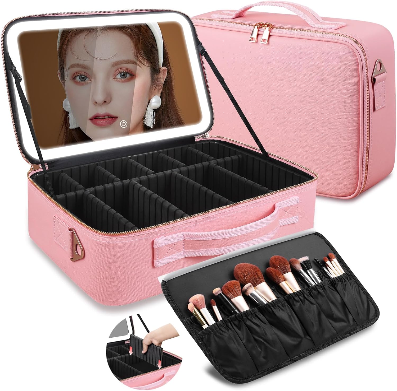 대용량 메이크업 가방 15''X11'' LED 거울 3 - Women Accessories Organizer 리뷰 및 가격