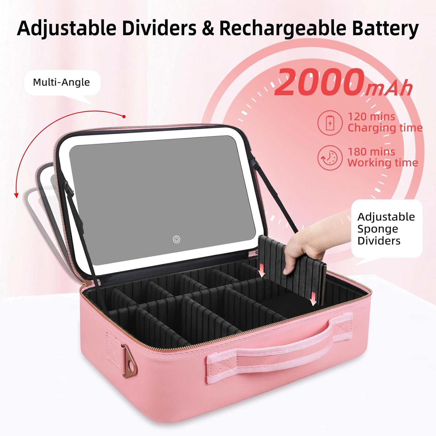 대용량 메이크업 가방 15''X11'' LED 거울 3 - Women Accessories Organizer 리뷰 및 가격
