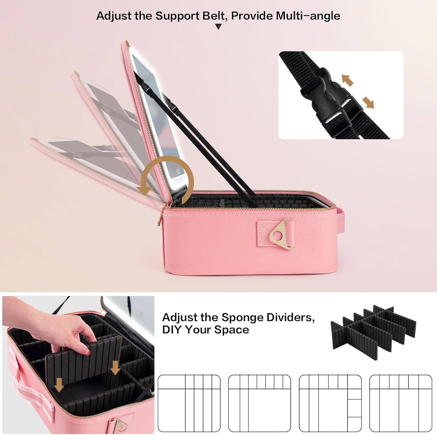 대용량 메이크업 가방 15''X11'' LED 거울 3 - Women Accessories Organizer 리뷰 및 가격